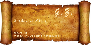 Greksza Zita névjegykártya