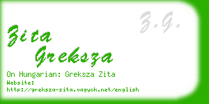 zita greksza business card